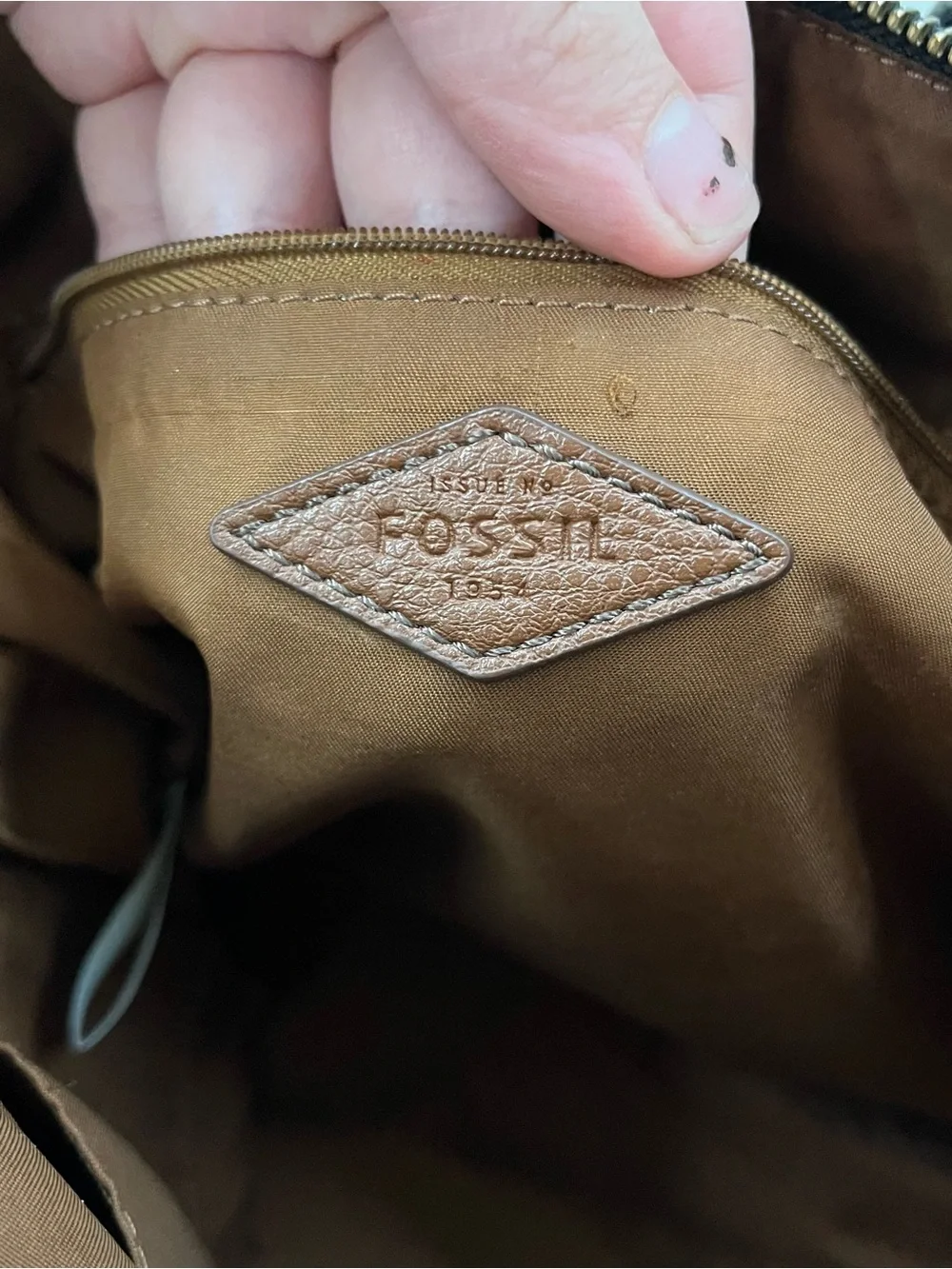 FOSSIL Black Brown Sydney Ryder Satchel Tote Crossbody Handbag Bag